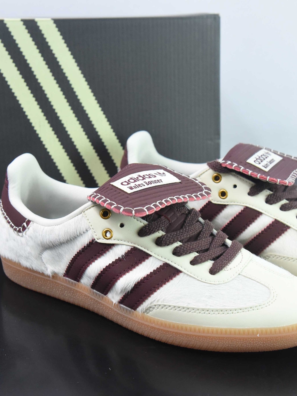 adidas Samba Style Sneakers in White & Burgundy